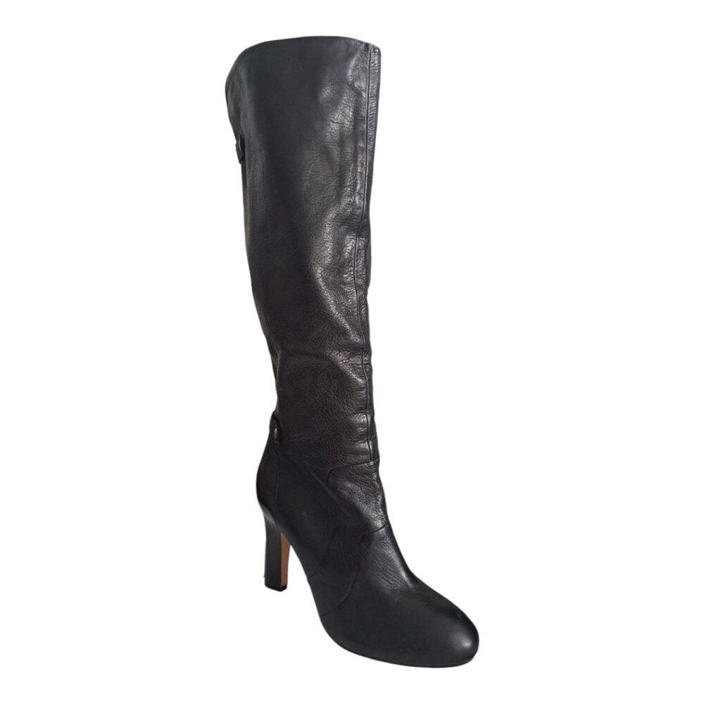 Dolce Vita Women's Knee High Leather Black Boots Heels Zipper Zs 8.5